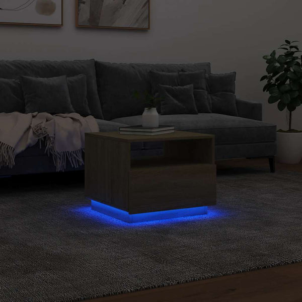 LED Couchtisch Sonoma Eiche 50x49x40 cm