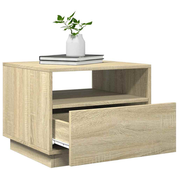 LED Couchtisch Sonoma Eiche 50x49x40 cm