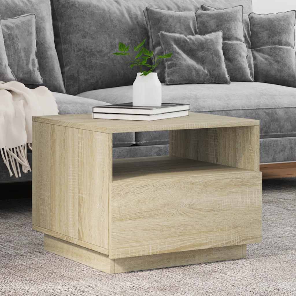 LED Couchtisch Sonoma Eiche 50x49x40 cm