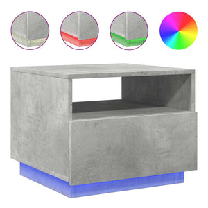 LED Couchtisch Betongrau 50x49x40 cm