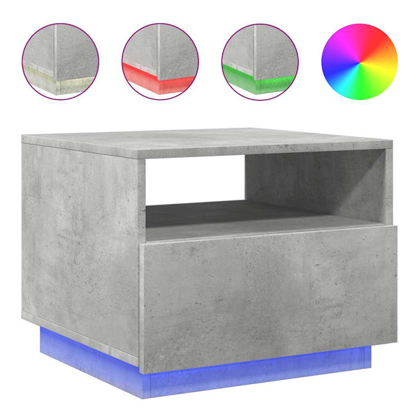LED Couchtisch Betongrau 50x49x40 cm