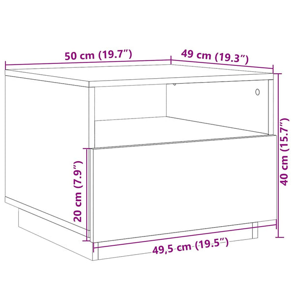 LED Couchtisch Betongrau 50x49x40 cm