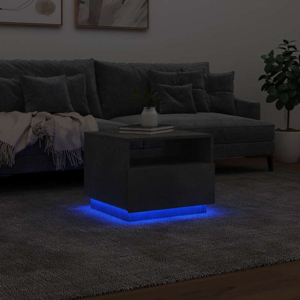 LED Couchtisch Betongrau 50x49x40 cm
