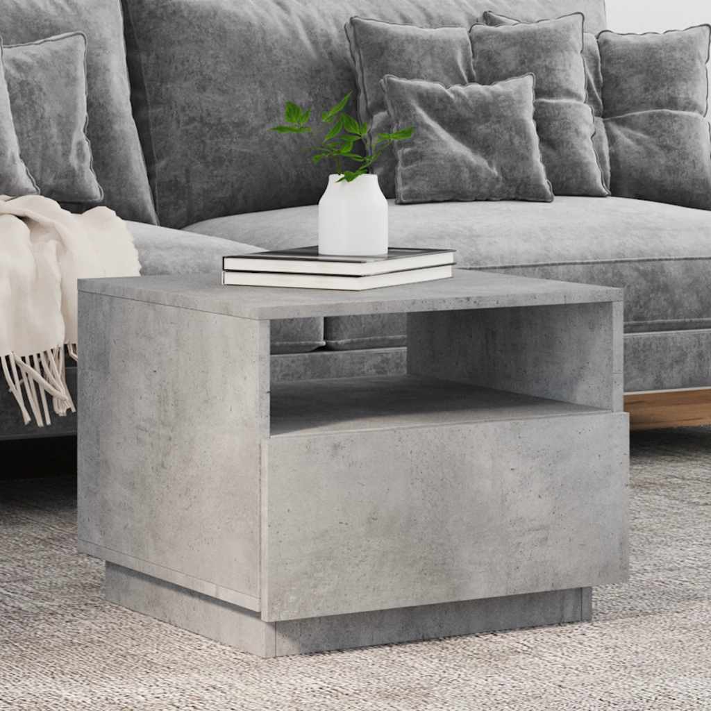 LED Couchtisch Betongrau 50x49x40 cm