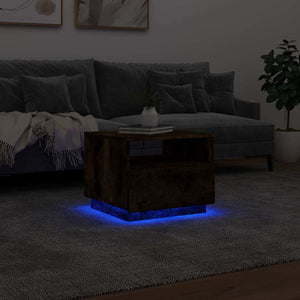 LED Couchtisch Räuchereiche 50x49x40 cm