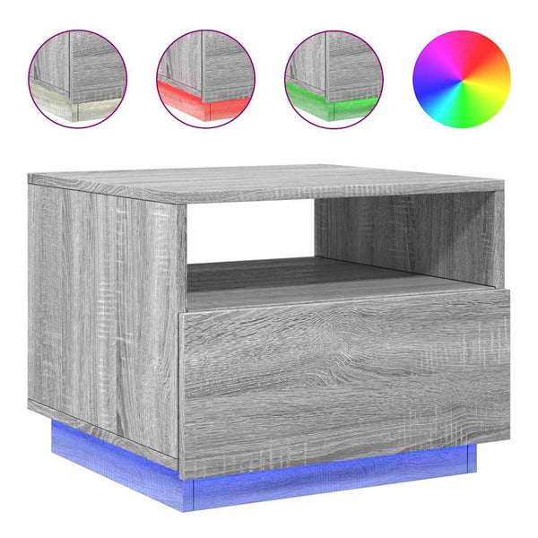 LED Couchtisch Grau Sonoma 50x49x40 cm