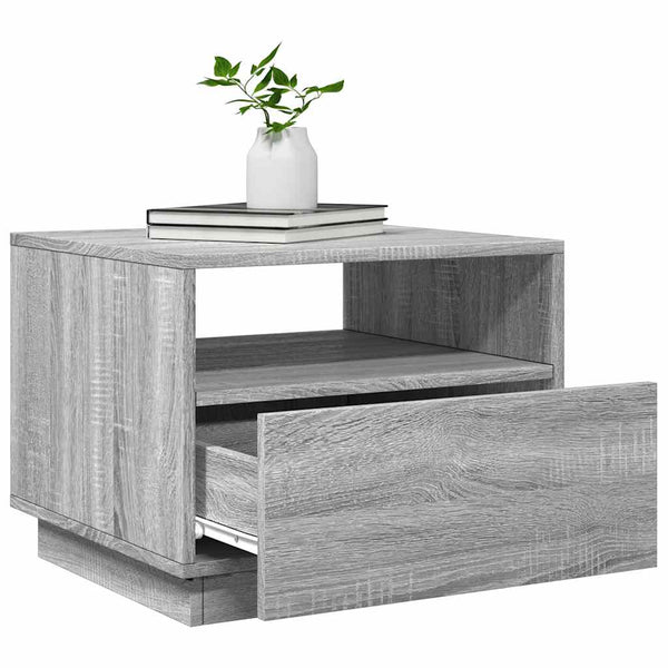 LED Couchtisch Grau Sonoma 50x49x40 cm
