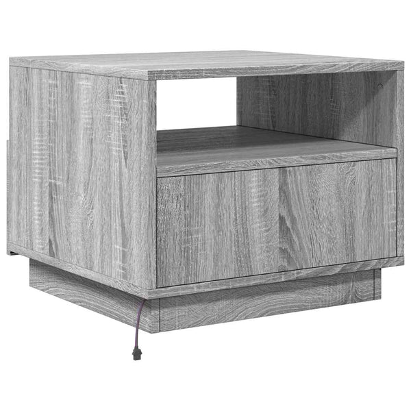 LED Couchtisch Grau Sonoma 50x49x40 cm