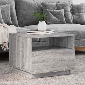 LED Couchtisch Grau Sonoma 50x49x40 cm