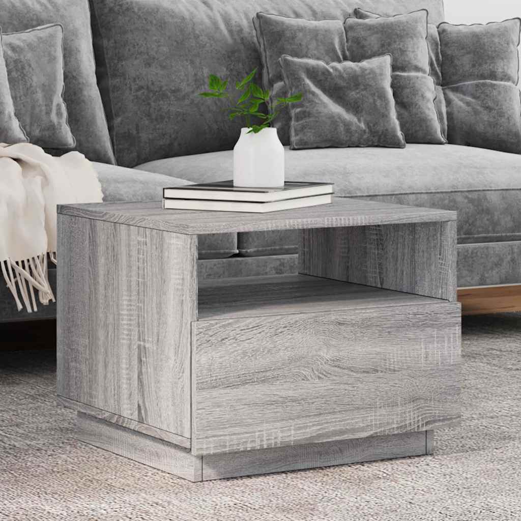 LED Couchtisch Grau Sonoma 50x49x40 cm