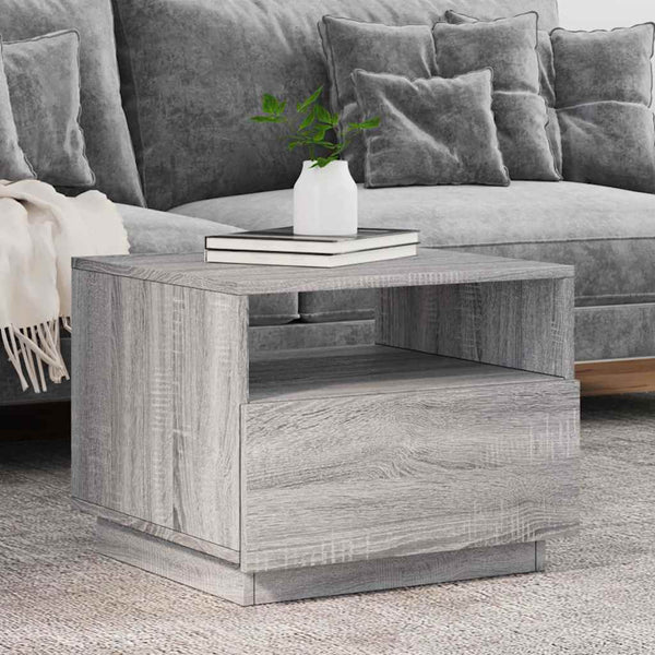 LED Couchtisch Grau Sonoma 50x49x40 cm