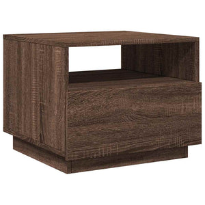 Couchtisch mit LED Braun Eichenoptik 50x49x40 cm