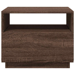 Couchtisch mit LED Braun Eichenoptik 50x49x40 cm