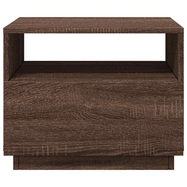 Couchtisch mit LED Braun Eichenoptik 50x49x40 cm
