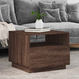 Couchtisch mit LED Braun Eichenoptik 50x49x40 cm