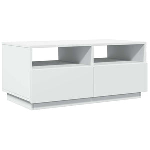 LED Couchtisch Weiß 90x49x40 cm