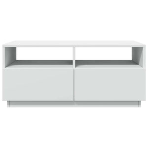 LED Couchtisch Weiß 90x49x40 cm