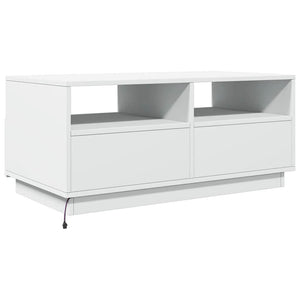 LED Couchtisch Weiß 90x49x40 cm