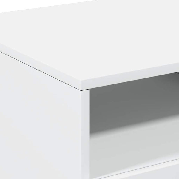 LED Couchtisch Weiß 90x49x40 cm
