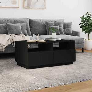 Couchtisch mit LED Schwarz 90x49x40 cm