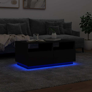 Couchtisch mit LED Schwarz 90x49x40 cm
