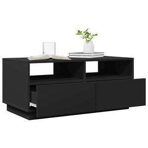 Couchtisch mit LED Schwarz 90x49x40 cm