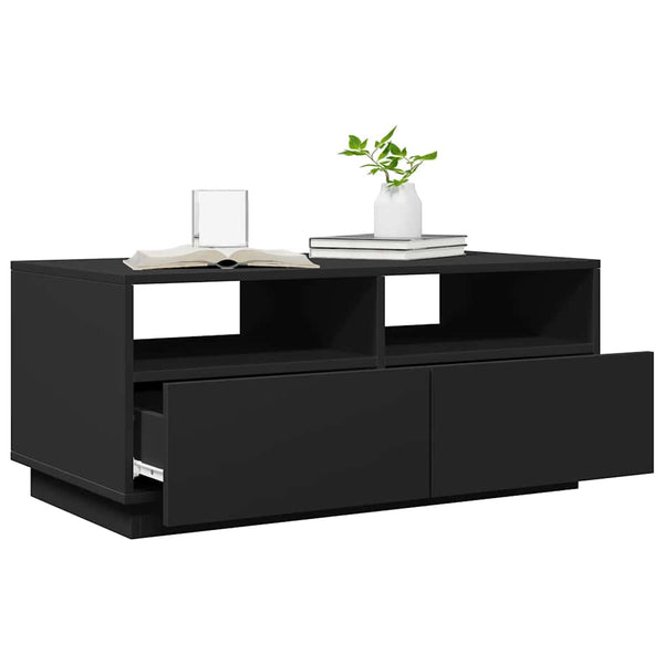 Couchtisch mit LED Schwarz 90x49x40 cm