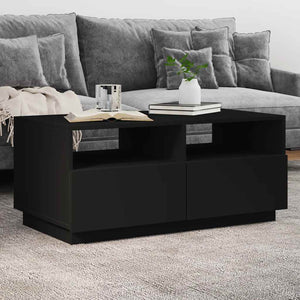 Couchtisch mit LED Schwarz 90x49x40 cm