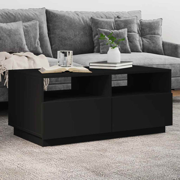 Couchtisch mit LED Schwarz 90x49x40 cm