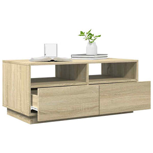 Couchtisch Sonoma Eiche mit LED 90x49 cm