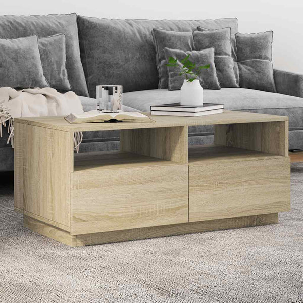 Couchtisch Sonoma Eiche mit LED 90x49 cm