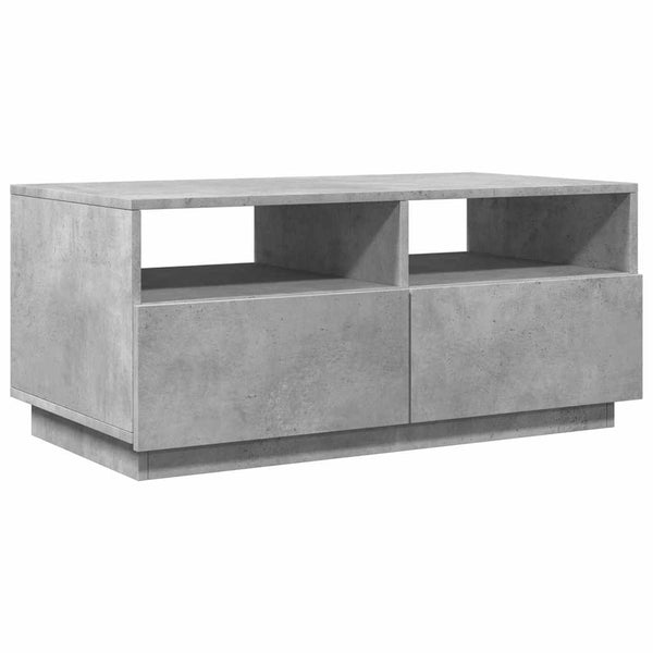 LED Couchtisch Betongrau 90x49 cm