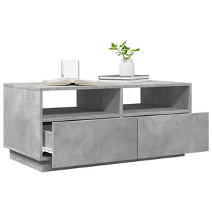 LED Couchtisch Betongrau 90x49 cm