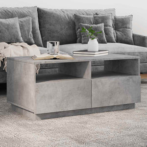 LED Couchtisch Betongrau 90x49 cm
