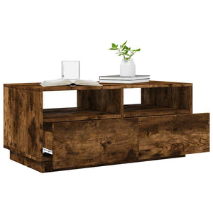 LED Couchtisch Räuchereiche 90x49 cm