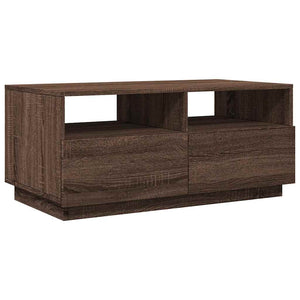 LED Couchtisch Braun Eiche 90x49 cm