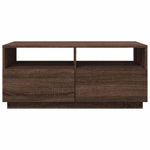 LED Couchtisch Braun Eiche 90x49 cm
