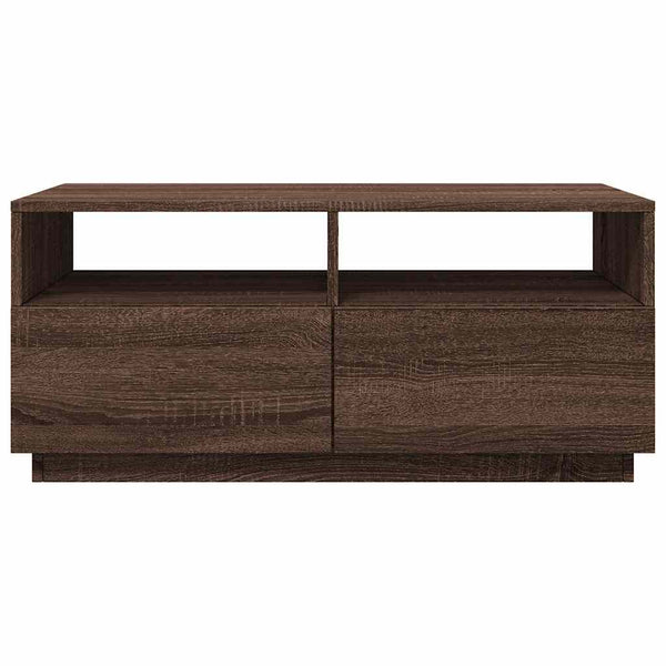 LED Couchtisch Braun Eiche 90x49 cm