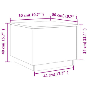 Couchtisch mit LED Weiß 50x50 cm