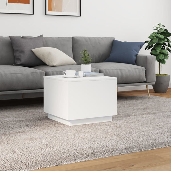 Couchtisch mit LED Weiß 50x50 cm
