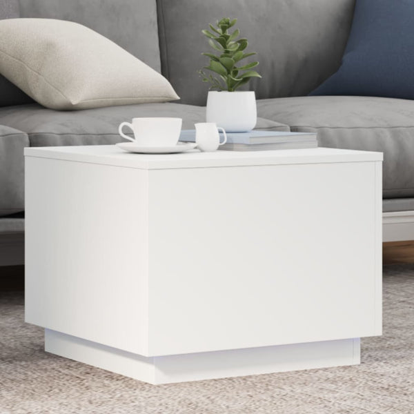 Couchtisch mit LED Weiß 50x50 cm