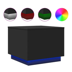 LED Couchtisch Schwarz 50x50 cm