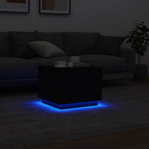 LED Couchtisch Schwarz 50x50 cm