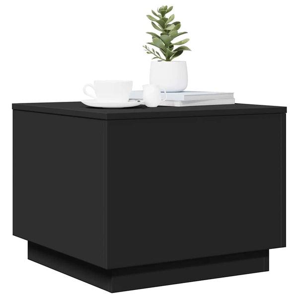 LED Couchtisch Schwarz 50x50 cm