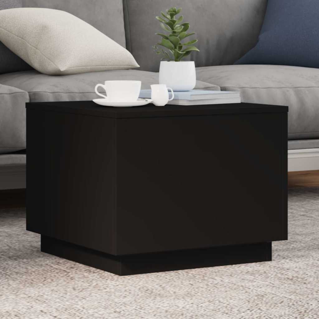 LED Couchtisch Schwarz 50x50 cm
