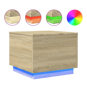 LED Couchtisch Sonoma Eiche 50x50 cm