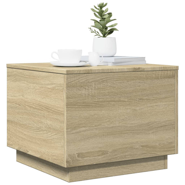 LED Couchtisch Sonoma Eiche 50x50 cm