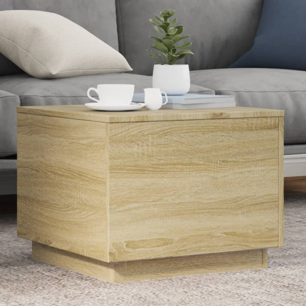 LED Couchtisch Sonoma Eiche 50x50 cm
