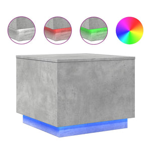 LED Couchtisch Betongrau 50x50 cm