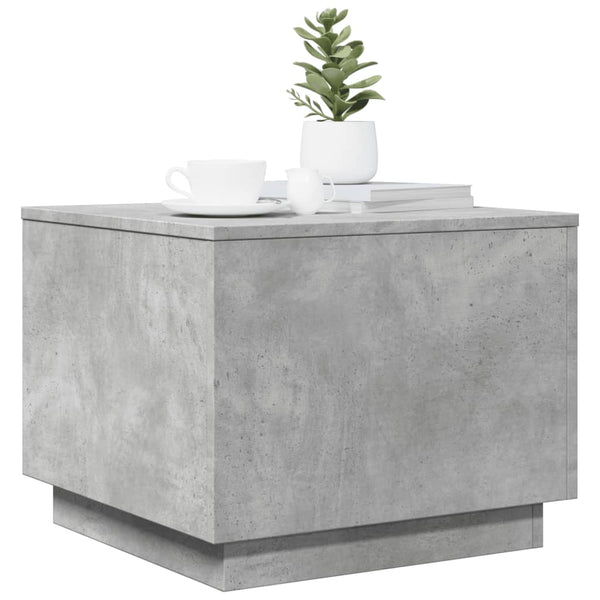 LED Couchtisch Betongrau 50x50 cm